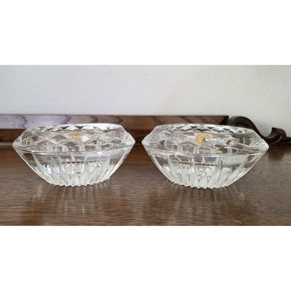 Princess House 24% Lead Crystal 3 Way Candle Holders‎ Votive Taper Pillar NEW
